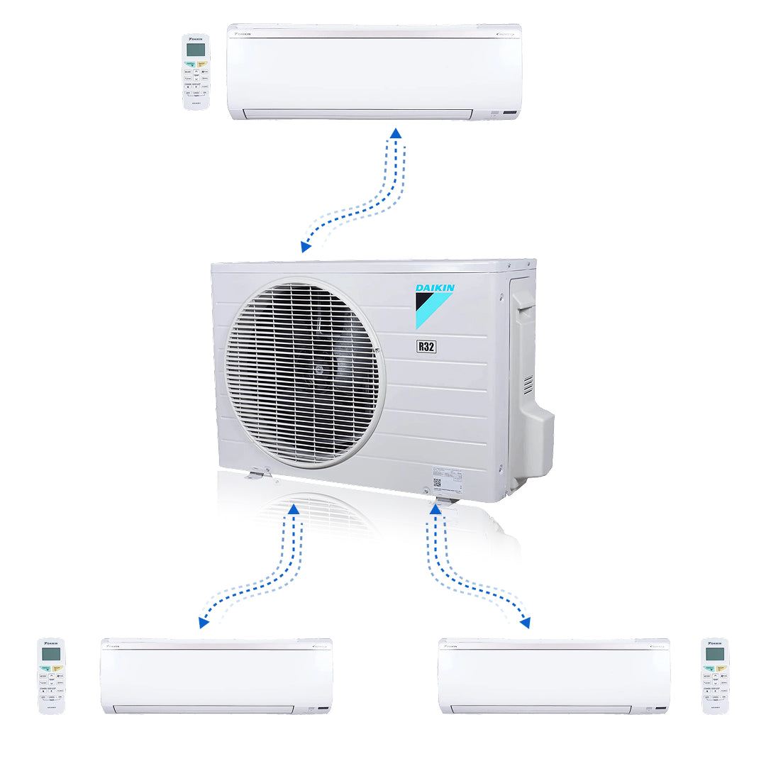 Daikin MXM Series 36000 BTU 20.6 SEER2 3 Zone R32 Ductless Mini Split Heat Pump System - 12K+12K+12K 4MXM36AVJU9 / FTXV12AVJU9 / FTXV12AVJU9 / FTXV12AVJU9