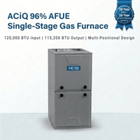 ACiQ 120,000 BTU Gas Furnace 96% AFUE Single-Stage, 24.5" Wide, Multi-Positional
