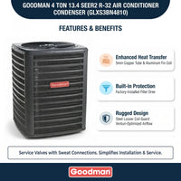 Goodman 4 Ton AC Condenser Unit 13.4 SEER2, R32