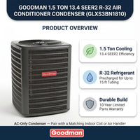 Goodman 1.5 Ton 13.4 SEER2 R-32 Air Conditioner Condenser