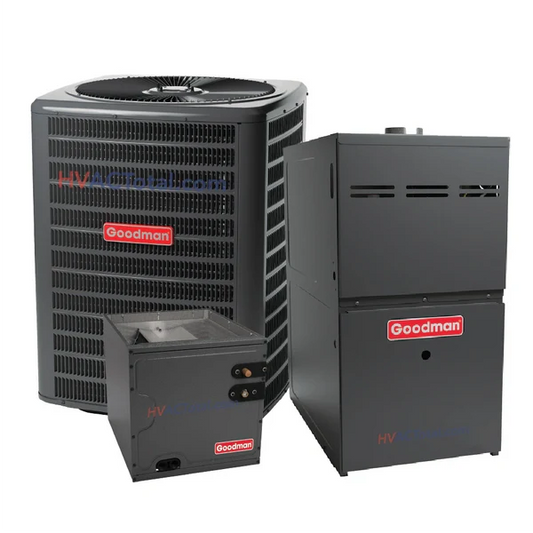 2.5 Ton 14.5 SEER 2 R-32 80,000 BTU 80% AFEU Goodman Dual Fuel System - Upflow GLZS4BA3010 CAPTA3026B3 GR9T800804BN