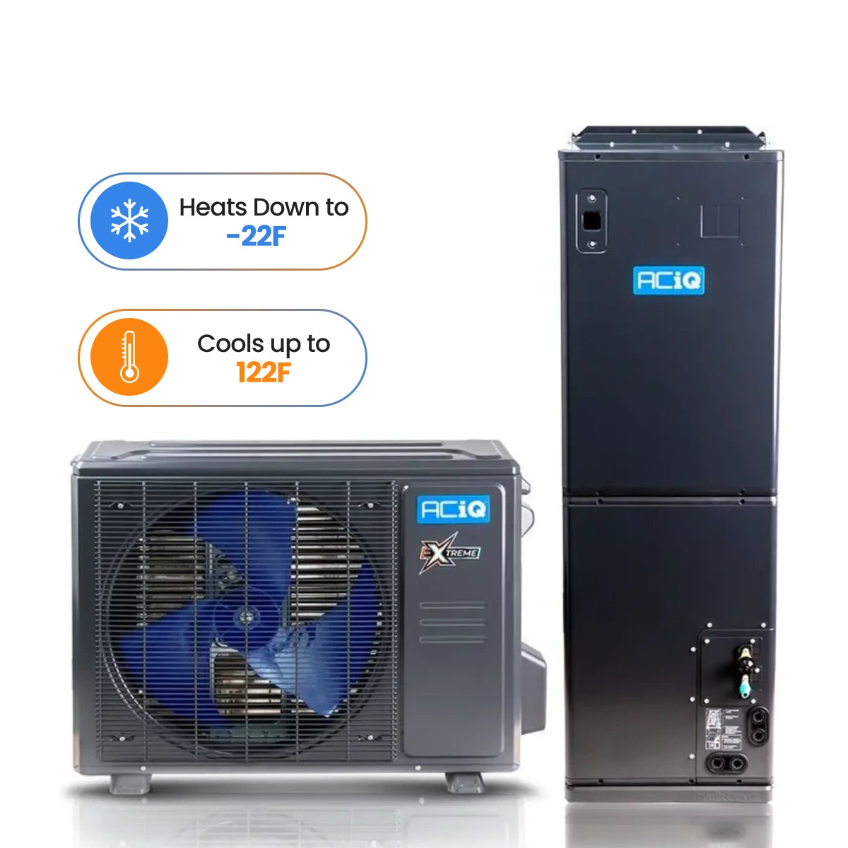 ACiQ 2 Ton 18.6 SEER2 High Efficiency Extreme+ Multi-positional Inverter R454B Heat Pump Split System - 14" Wide