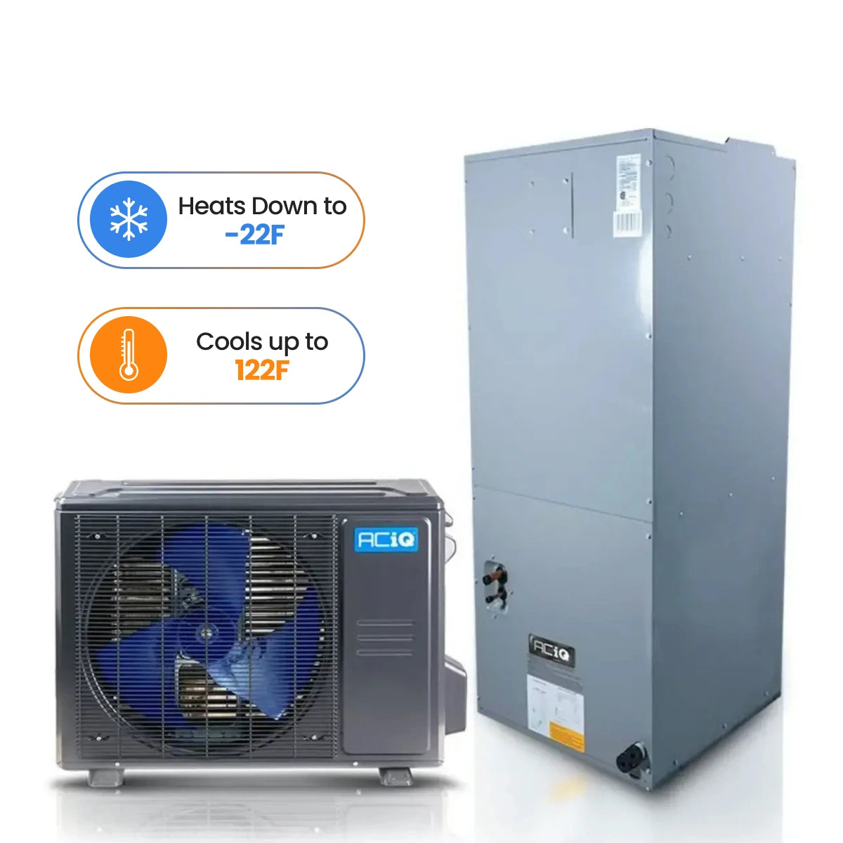 ACiQ 3 Ton 17.4 SEER2 High Efficiency Extreme Multi-positional Inverter R454B Heat Pump Split System - 21" Wide