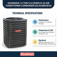 Goodman 1.5 Ton 13.4 SEER2 R-32 Air Conditioner Condenser