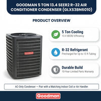 Goodman 5 Ton AC Condenser Unit 13.4 SEER2, R32