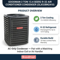 Goodman 2 Ton 13.4 SEER2 R-32 Air Conditioner Condenser