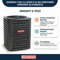 Goodman 4 Ton AC Condenser Unit 13.4 SEER2, R32