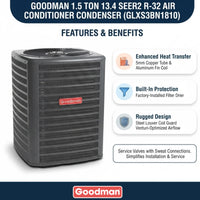 Goodman 1.5 Ton 13.4 SEER2 R-32 Air Conditioner Condenser