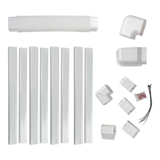 White Line Set Cover Guard – Complete Wall Duct Kit (12 ft.)