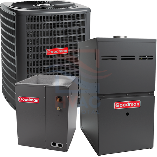 Goodman 4 Ton 13.5 SEER2 80% AFUE 100,000 BTU Gas Furnace and Air Conditioner System - 21" - Upflow