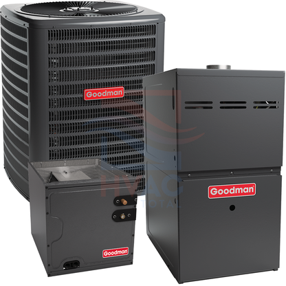 Goodman 2 Ton 13.5 SEER2 80% AFUE 40,000 BTU Gas Furnace and Air Conditioner System - 14 " - Upflow