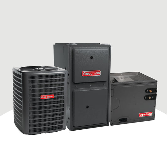 Goodman 3 Ton 15.2 SEER2 96% AFUE 80,000 BTU Gas Furnace and Air Conditioner System - 17.5" - Upflow