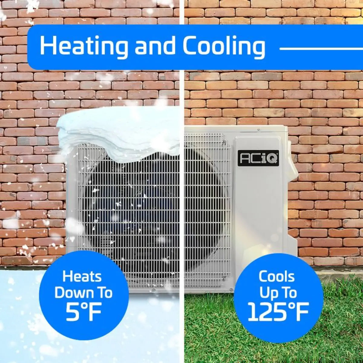 ACiQ Essentials 12,000 BTU 17 SEER2 115V Single Zone Wall Mount Mini Split Heat Pump System - R32 Heating and Cooling