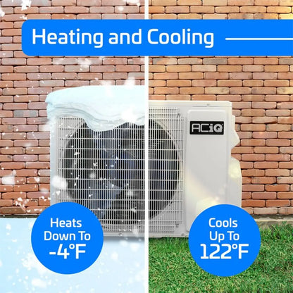 ACiQ Essentials 18,000 BTU 22 SEER2 230V 2 Zone R32 Wall Mount Mini Split Heat Pump System - 9K + 9K ACIQ-18Z-E-M2  ACIQ-09W-E-M-2 Heating and Cooling