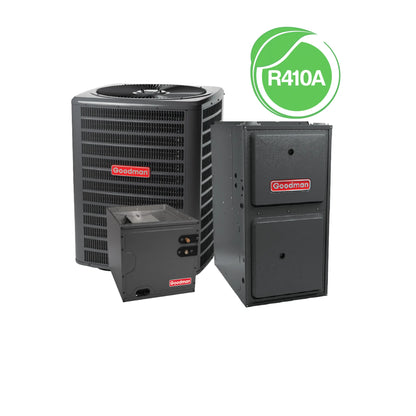 Goodman 2.5 Ton 14.3 SEER2 96% AFUE 80,000 BTU Gas Furnace & Air Conditioner System -  Upflow - 410A