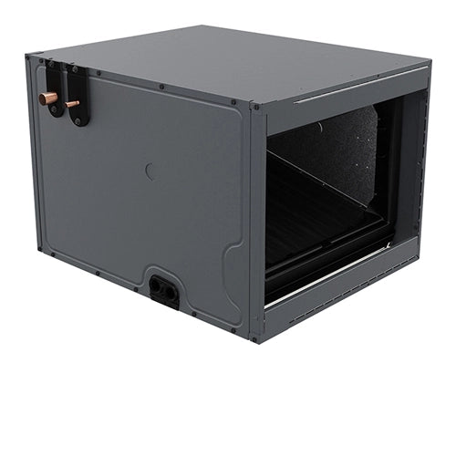 Cased evaporator coil, model CHPTA1822A3, with dimensions 21 inches deep, 14 inches high, and 22 inches wide. Compatible with R-32 refrigerant