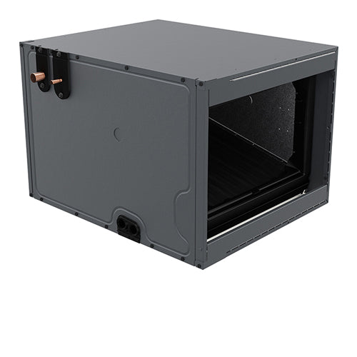 Cased evaporator coil, model CHPTA3630C3, with dimensions 21 inches deep, 21 inches high, and 30 inches wide. Compatible with R-32 refrigerant.