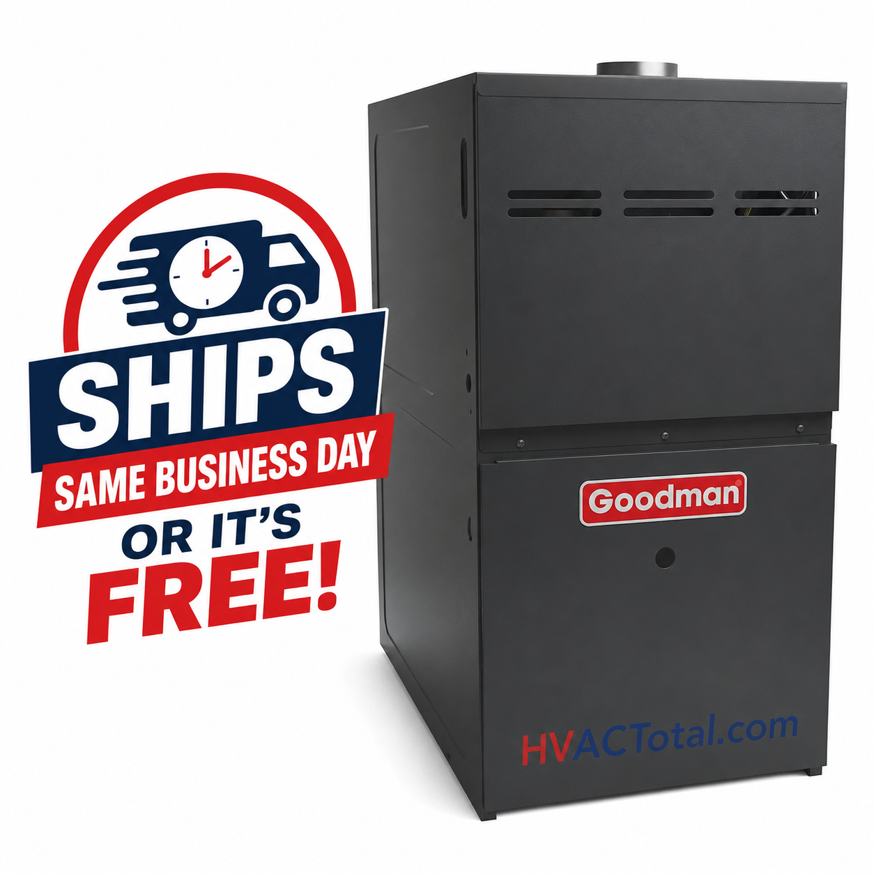 Goodman 60,000 BTU 80% Single Stage Gas Furnace, Upflow/Horizontal - 14" wide