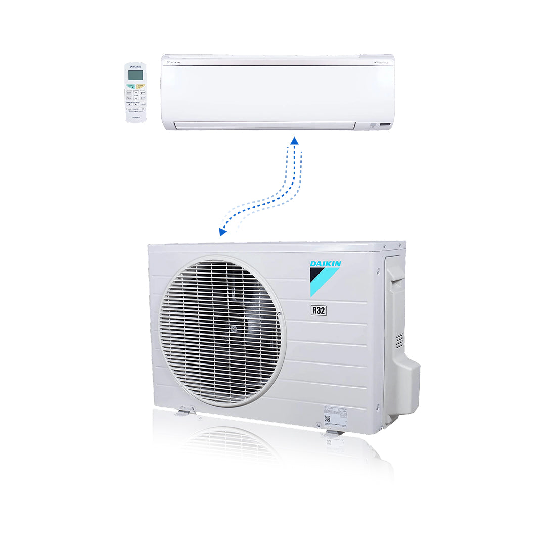 Daikin Aurora Extreme Ambient System 18000 BTU 21 SEER2 Single Zone Ductless Mini Split Heat Pump System - R32 RXT18AVJU9 / FTXV18AVJU9