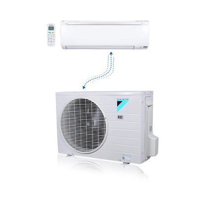 Daikin Entra Series 12000 BTU 18 SEER2 Single Zone Ductless Mini Split Heat Pump System - R32 RXC12AXVJU / FTXC12AXVJU