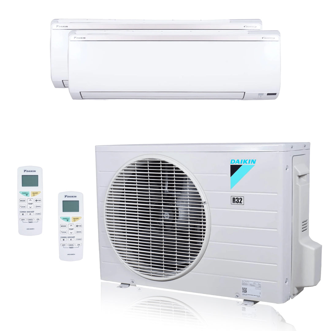 Daikin MXM Series 24000 BTU 20.6 SEER2 2 Zone R32 Ductless Mini Split Heat Pump System - 9K+15K 3MXM24AVJU9 / FTXV09AVJU9 / FTXV15AVJU9