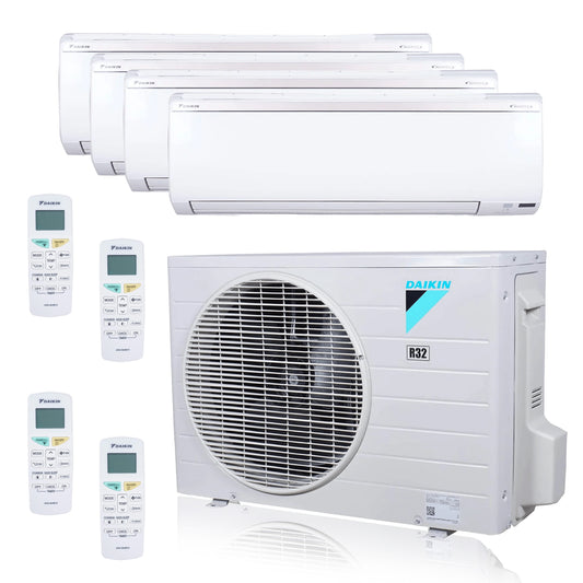 Daikin MXM Series 36000 BTU 20.6 SEER2 4 Zone R32 Ductless Mini Split Heat Pump System - 9K+9K+9K+18K 4MXM36AVJU9 / FTXV09AVJU9 / FTXV09AVJU9 / FTXV09AVJU9 / FTXV18AVJU9