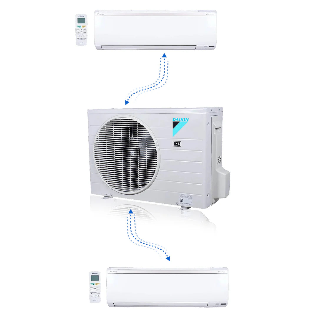 Daikin MXM Series 36000 BTU 20.6 SEER2 2 Zone R32 Ductless Mini Split Heat Pump System - 15K+24K
