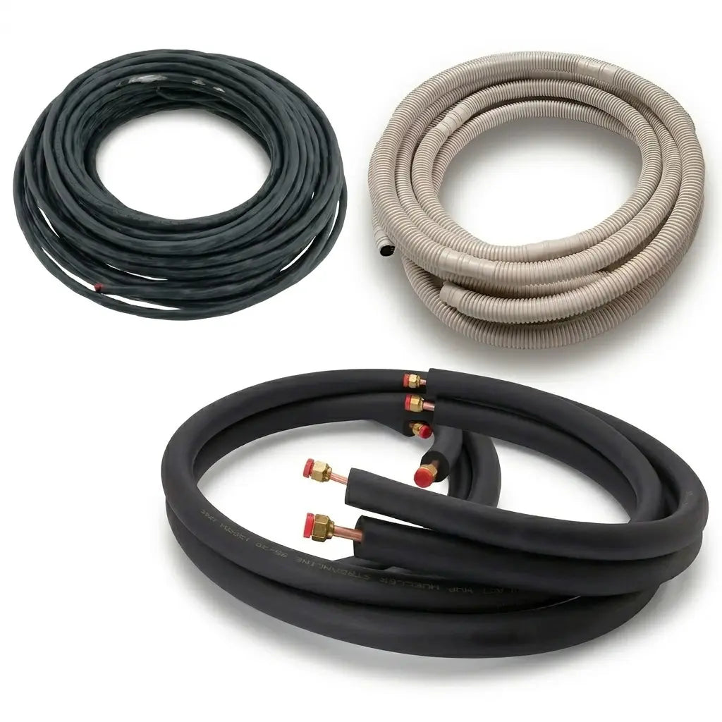15 Ft Line Set + Ductless Mini Split Installation Kit for 9K & 12K BTU Systems