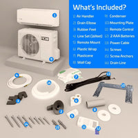 ACiQ Essentials 12,000 BTU 17 SEER2 115V Single Zone Wall Mount Mini Split Heat Pump System - R32