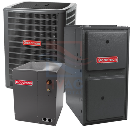 Goodman 4 Ton 14.3 SEER2 96% AFUE 100,000 BTU Gas Furnace and Heat Pump System - 21 " - Downflow