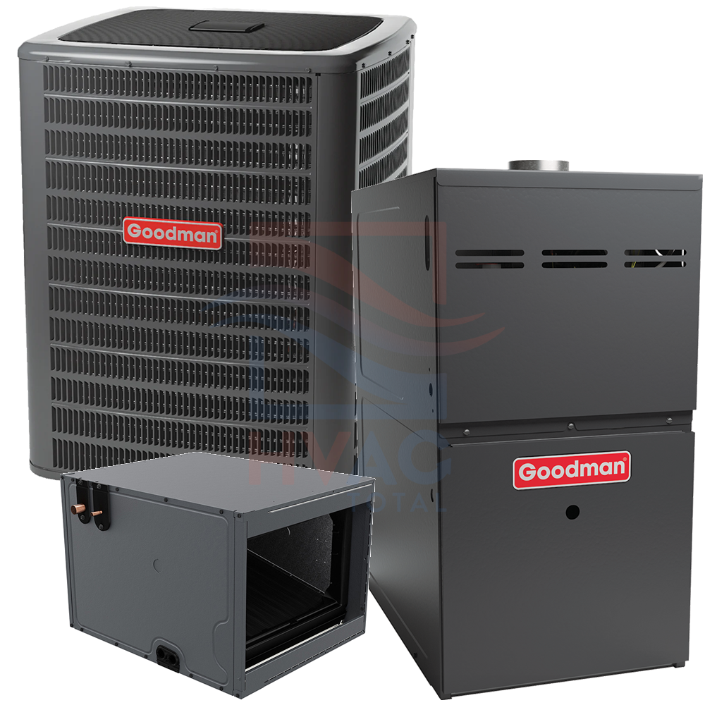 Goodman 2 Ton 14.5 SEER2 80% AFUE 80,000 BTU Gas Furnace and Heat Pump System - Upflow/ Horizontal