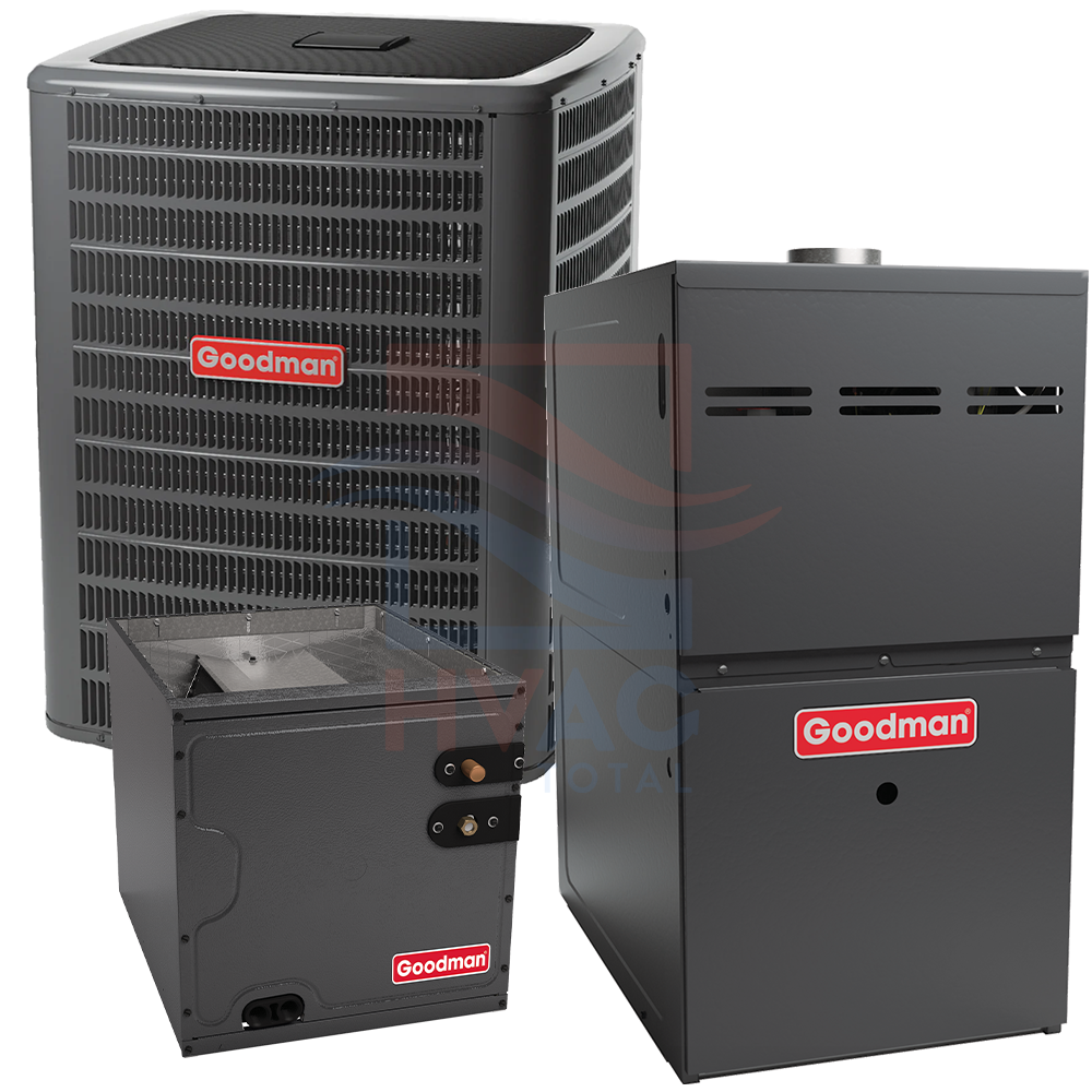 Goodman 1.5 Ton 14.5 SEER2 80% AFUE 40,000 BTU Gas Furnace and Heat Pump System - 14 " - Upflow