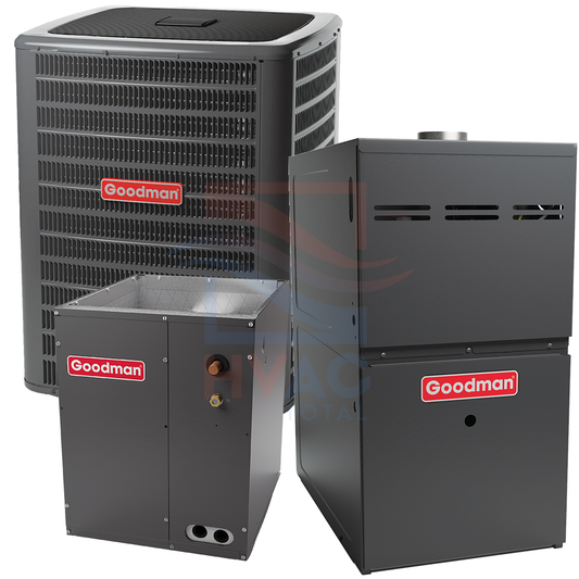 Goodman 4 Ton 14.5 SEER2 80% AFUE 100,000 BTU Gas Furnace and Heat Pump System - 21 " - Upflow