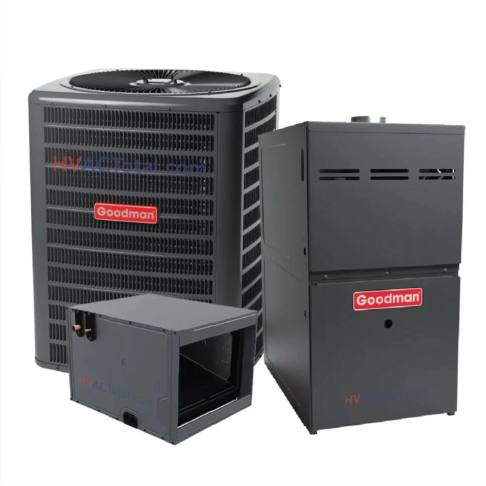 Goodman 1.5 Ton 14.5 SEER2 80% AFUE 60,000 BTU Gas Furnace & R32 Air Conditioner - Horizontal