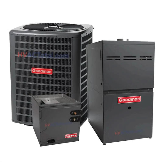 Goodman 1.5 Ton 14.5 SEER2 AC & 80% AFUE 60K BTU Gas Furnace System, R32 Refrigerant - Downflow