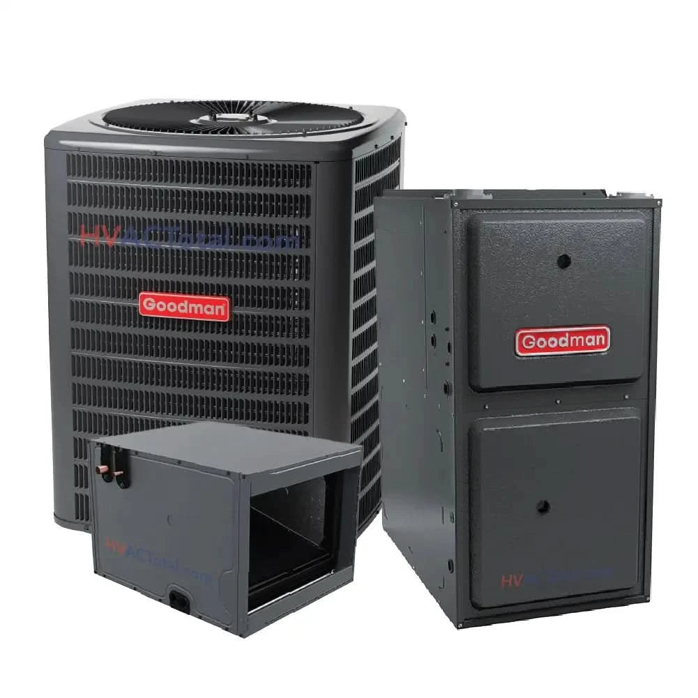 Goodman 1.5 Ton 14.5 SEER2 AC & 96% AFUE 60K BTU Gas Furnace System, R32 Refrigerant - Horizontal