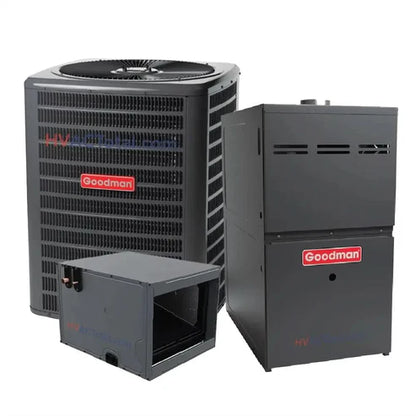 Goodman 1.5 Ton 15.2 SEER2 R32 AC and 80% AFUE 40K BTU Gas Furnace System - Horizontal GLXS5BA1810  CHPTA1822A3  GR9S800403AN