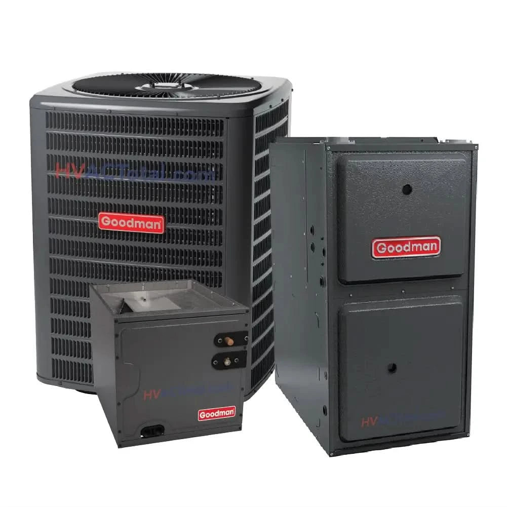 Goodman 1.5 Ton 15.2 SEER2 R32 AC and 96% AFUE 60K BTU Variable-Speed Gas Furnace System - Upflow