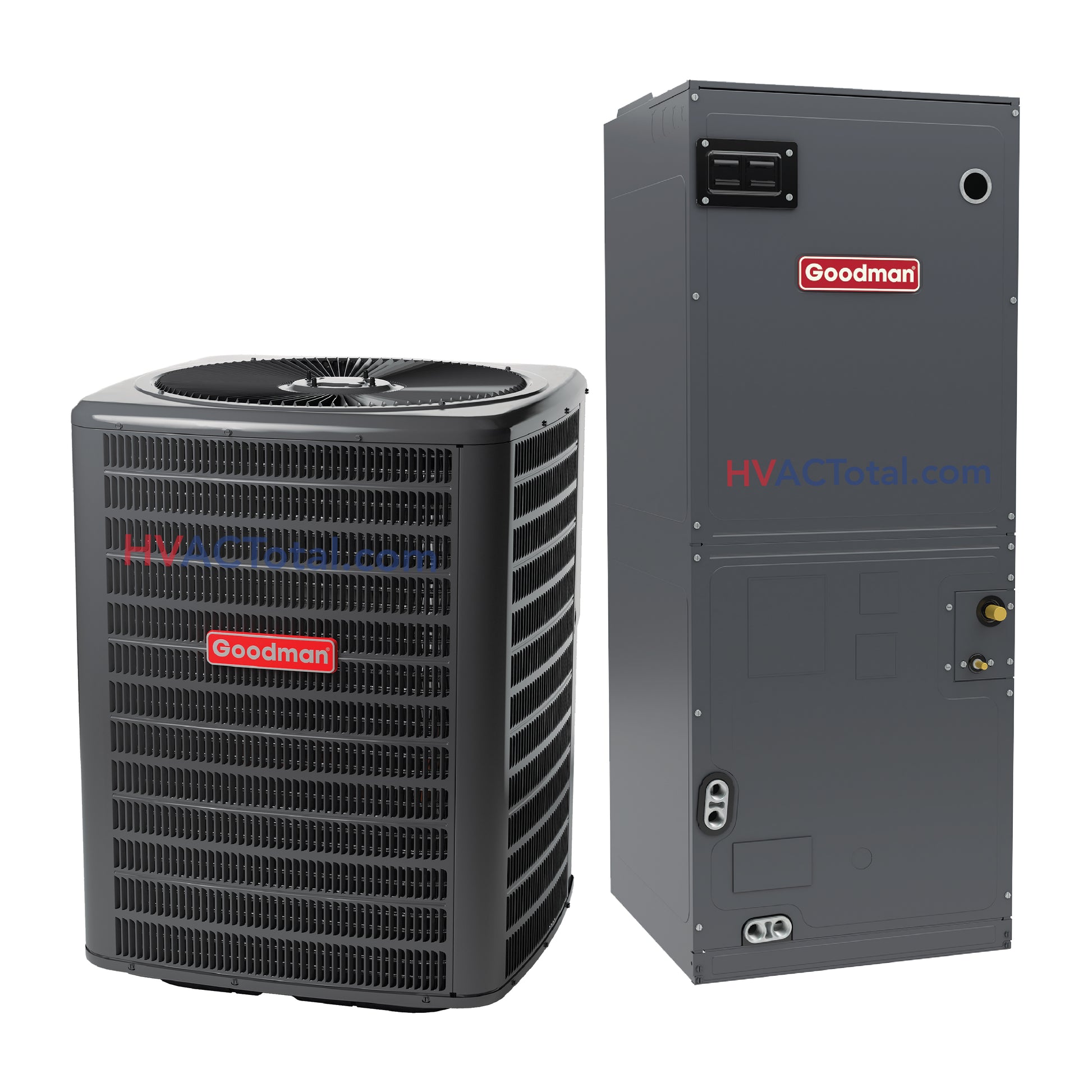 Goodman 1.5 Ton 15 SEER2 Air Conditioner Split System with R32 refrigerant. GLXS4BA1810 / AMST24BU1300