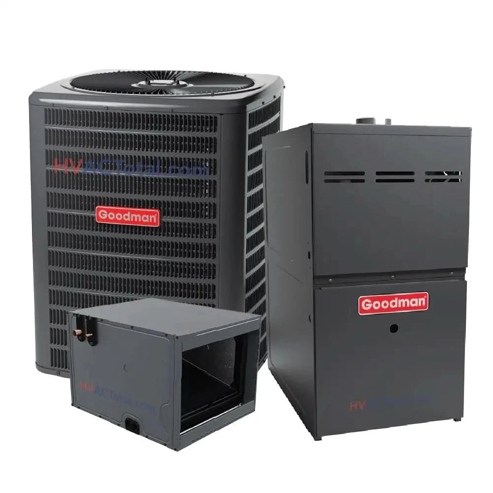 Goodman 2.5 Ton 15.2 SEER2 R32 AC and 80% AFUE 60K BTU Gas Furnace System - Horizontal