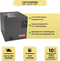 Goodman 2.5 Ton 14 SEER2 AC & 80% AFUE 80K BTU Gas Furnace System, R32 Refrigerant - Upflow CAPTA3026B3 Features