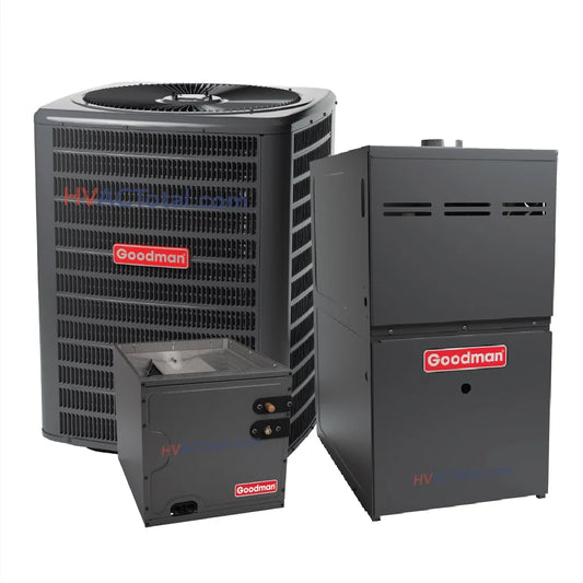 Goodman 2 Ton 14 SEER2 80% AFUE 60,000 BTU Gas Furnace & R32 Air Conditioner - Upflow