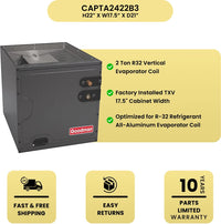 Goodman 1.5 Ton 14.5 SEER2 AC & 96% AFUE 60K BTU Gas Furnace System, R32 Refrigerant - Upflow CAPTA2422B3 Features