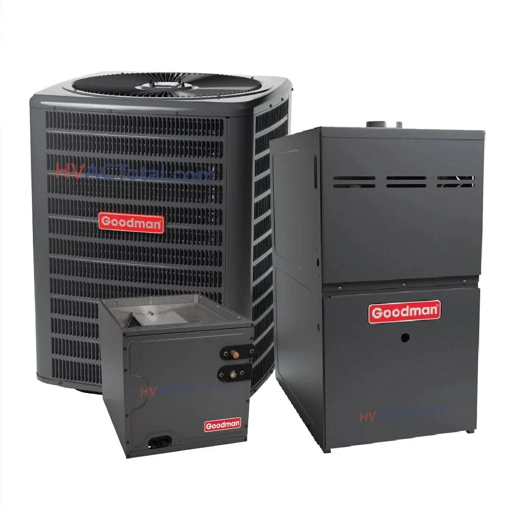 Goodman 4 Ton 15.2 SEER2 R32 AC and 80% AFUE 80K BTU Gas Furnace System - Upflow GLXS5BA4810 / CAPTA6030C3 / GR9S800805CN