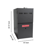 Goodman 60,000 BTU 80% AFUE Single Stage Gas Furnace – Downflow,Horizontal 14″ Wide GD9S800603AN Dimension