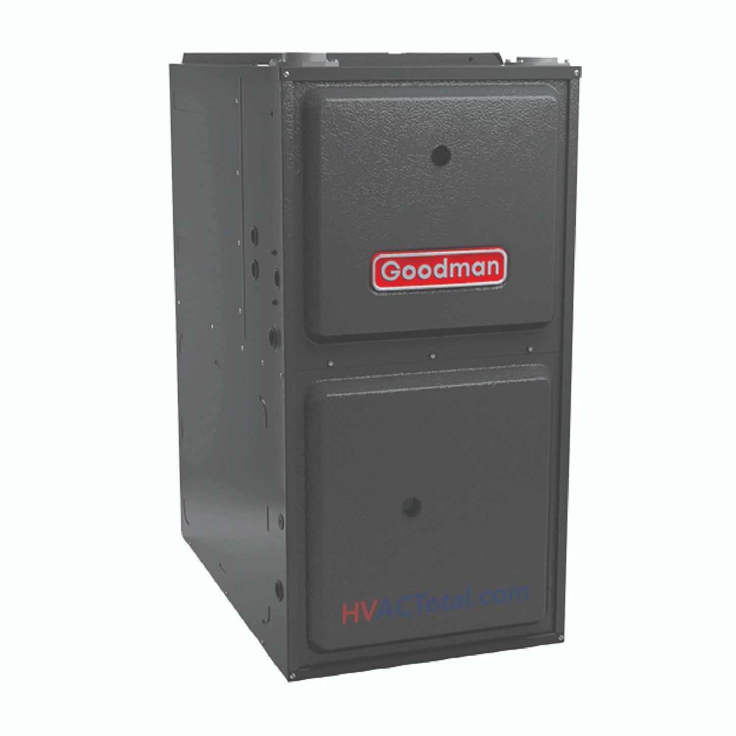 Goodman 60,000 BTU 96% efficiency two-stage gas furnace, upflow/horizontal, 17.5-inch wide, model GM9C960603BN, featuring a variable-speed blower and advanced efficiency