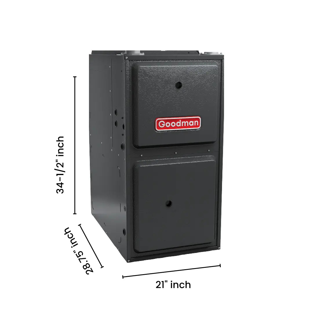 Goodman 80,000 BTU 92% AFUE Single Stage Gas Furnace – UpflowHorizontal, 21″ Wide
