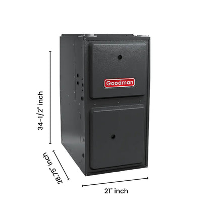 Goodman 80,000 BTU 92% AFUE Single Stage Gas Furnace – UpflowHorizontal, 21″ Wide