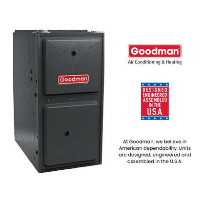 Goodman 80,000 BTU 96% AFUE Two Stage Gas Furnace – Downflow-Horizontal, 17.5″ Wide GD9T960803BN