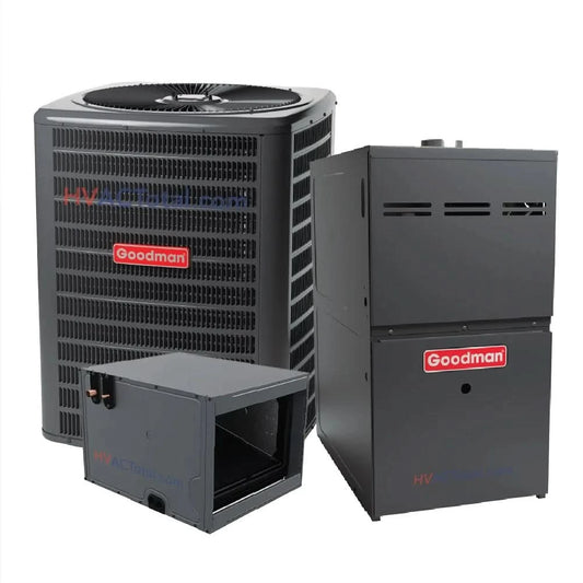 Goodman 5 Ton 13.4 SEER2 80% AFUE 120,000 BTU Gas Furnace and Air Conditioner System - Horizontal